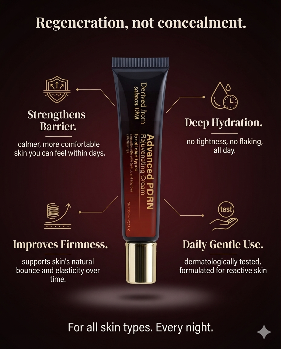 2 Advanced PDRN Rejuvenating Cream Salmon DNA for All Skin Types, Strengthen Skin Barrier Improve Firmness, 20G