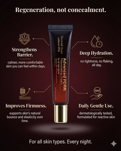 Advanced PDRN Rejuvenating Cream Salmon DNA for All Skin Types, Strengthen Skin Barrier Improve Firmness, 20G